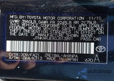 2016 Scion Im from USA, damaged, VIN JTNKARJEXGJ513891